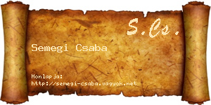 Semegi Csaba névjegykártya