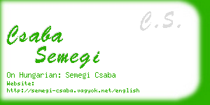 csaba semegi business card